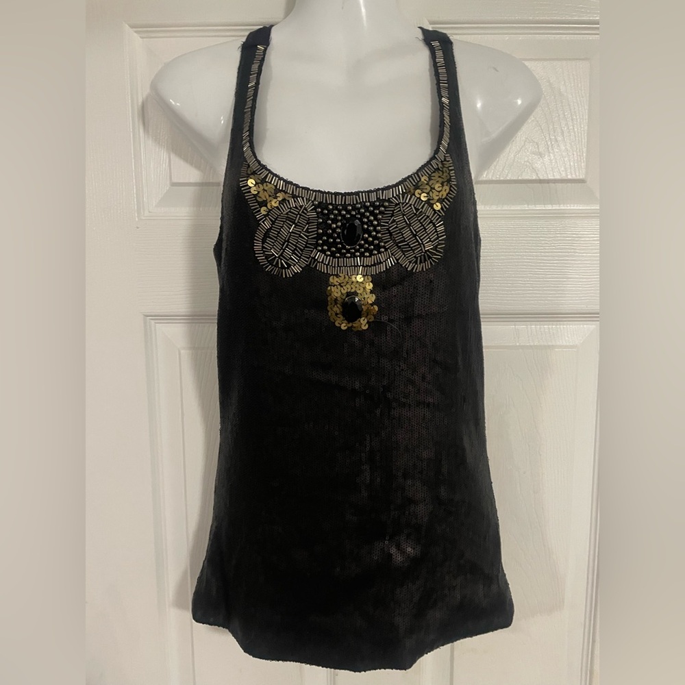 Bedo Femme Black and Gold Embellished Women's Top Size S